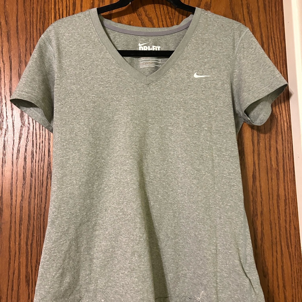 Nike Women's Heather Gray V-Neck Tee
